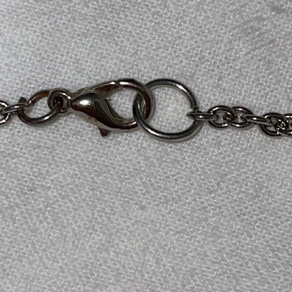 Vintage silver tone bright white bezel set crystal necklace dangle ear wires set - Picture 3 of 3